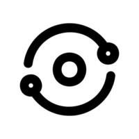 Networked Vision Icon with Central Eye and Orbiting Connection Points vector