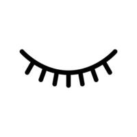 Closed Eye Icon with Curved Eyelashes Depicting Sleep or Rest Mode vector