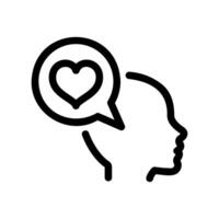 Profile of Head with Heart in Speech Bubble vector