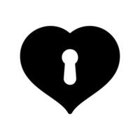Locked heart icon featuring a keyhole representing concepts of security privacy or secret vector
