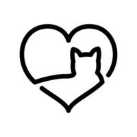 Heart Symbol Encasing a Cat Silhouette vector