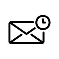 Scheduled Email Icon Envelope with a Clock Indicating Pending Delivery vector
