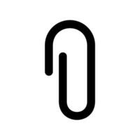 Simple Monochrome Paperclip Icon for Fastening Documents or Office Organization vector