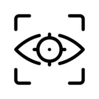 Focused Vision Icon with an Eye Centered Within Camera Viewfinder Marks vector