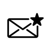Email envelope icon with a star marking it as important or a favorite vector