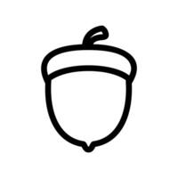 Outline Icon of an Acorn the Nut of an Oak Tree in Autumn vector