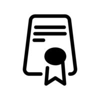 Official Document with Award Seal and Recognition Ribbon Icon vector