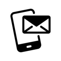 Mobile phone screen displaying an email envelope message icon vector