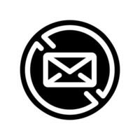 Email envelope icon inside a forbidden circle with a diagonal slash vector