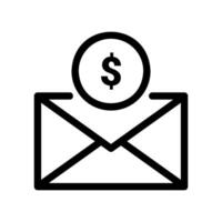 Envelope Icon with a Dollar Coin Symbolizing Financial Mail vector