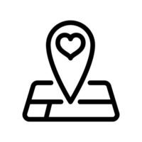 Map Location Pin with Heart on a Map vector