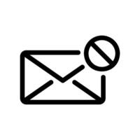 Blocked Email Icon Envelope with a Clear Prohibition or No Entry Symbol vector