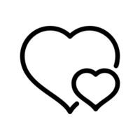 Two Overlapping Heart Icons, a Large One with a Smaller One on Top vector