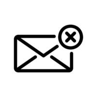 Failed Email Icon Envelope Displaying an X Mark for Error or Deletion vector