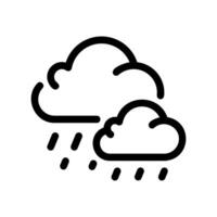 Two Overlapping Clouds with Multiple Raindrops Signifying Rainfall vector