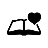 Open Book with a Heart Icon Symbolizing Love for Reading vector