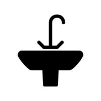Outline Illustration of a Faucet and Sink Symbol for Hygiene and Plumbing vector