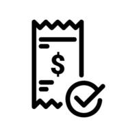 Transaction Receipt Icon with Currency Symbol and Confirmation Mark vector