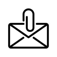Envelope Icon with an Attached Paperclip Indicating a Document or File Within vector
