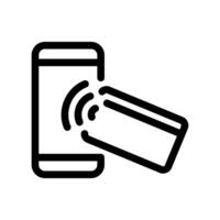 Smartphone Enabling Contactless Payment with a Credit Card Icon vector