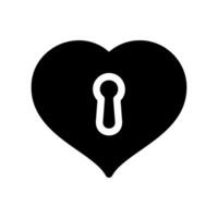 Heart icon with a keyhole design representing locked feelings security or hidden passion vector