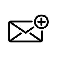 New Email Icon Envelope Displaying a Plus Sign for Composition vector
