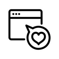 Browser Window with Heart in Speech Bubble vector