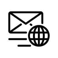 Global Mail Delivery Icon Envelope with Speed Lines and a World Globe Symbol vector