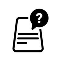 Document with Question Mark in Speech Bubble for Inquiries vector