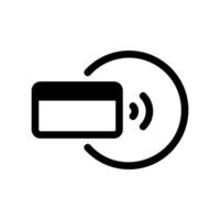 Card with Wireless Signal and Circular Arrows for Contactless Sync vector
