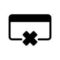 Credit Card with a Prominent Cross Mark Indicating Transaction Failure vector