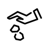 Black Hand Tossing Trash into a Bin on White Background vector