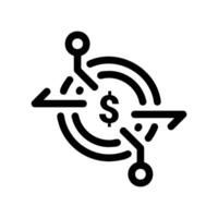 Neural Circuit with Dollar Sign in Currency Trading Symbol vector