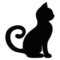 Minimalist Black Cat Silhouette Art vector