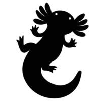 a black and white silhouette of a Axolotl vector