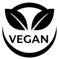 Vegan Logo Design featuring Leaves and the word Vegan in a Circular Emblem suitable for product packaging and labels vector