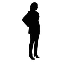 Silhouette of a Woman in Business Attire Standing Confidently vector