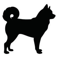 Alert Dog Silhouette with Curled Tail vector