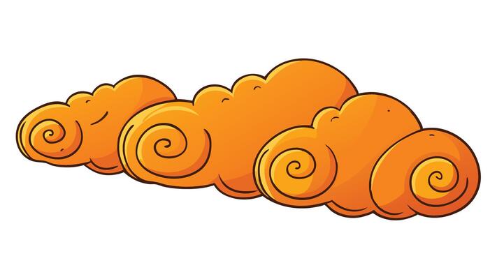 Orange cloud illustration with white background