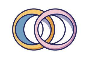 Colorful Intertwined Rings Symbolize Unity and Connection vector