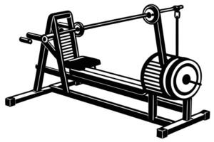 graphic of a rowing machine for gym use. vector