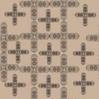 Seamless geometric pattern design featuring symmetrical shapes repetitive motifs. vector