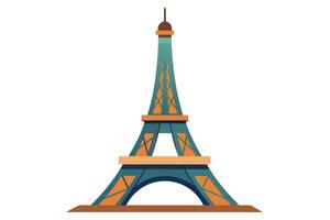 Flat Illustration of the Eiffel Tower vector