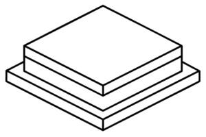 Three-tiered platform graphic design element vector