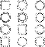 Collection of Ornate Decorative Frames for Design Projects vector