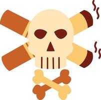 Smoking Skull and Crossbones A Warning of the Dangers of Tobacco vector