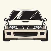 a car with a front end and headlights on a white background vector