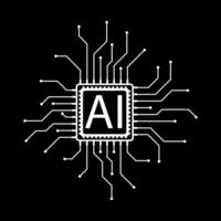 AI circuit background for technology design and machine learning influences. vector