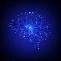 AI Artificial Intelligence Circuit technology background design for featuring futuristic . vector