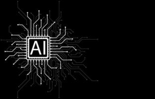 AI circuit background for technology design and machine learning. vector